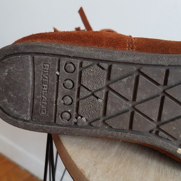 Brown Mid Height Suede Moccasins Women's Size 9, Handmade Indigenous Mukluks - Picture 8 of 10